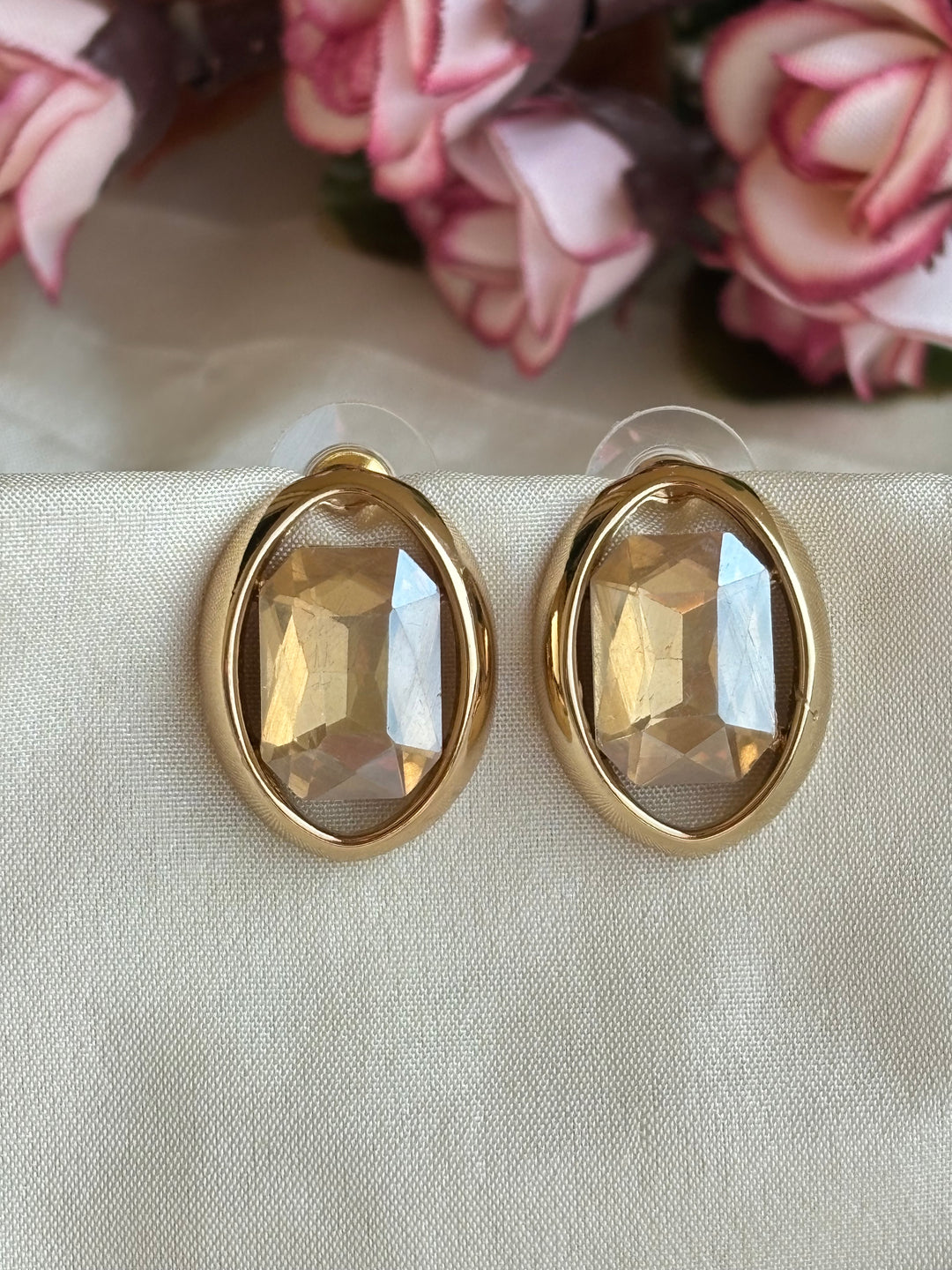 Golden Oval Studs