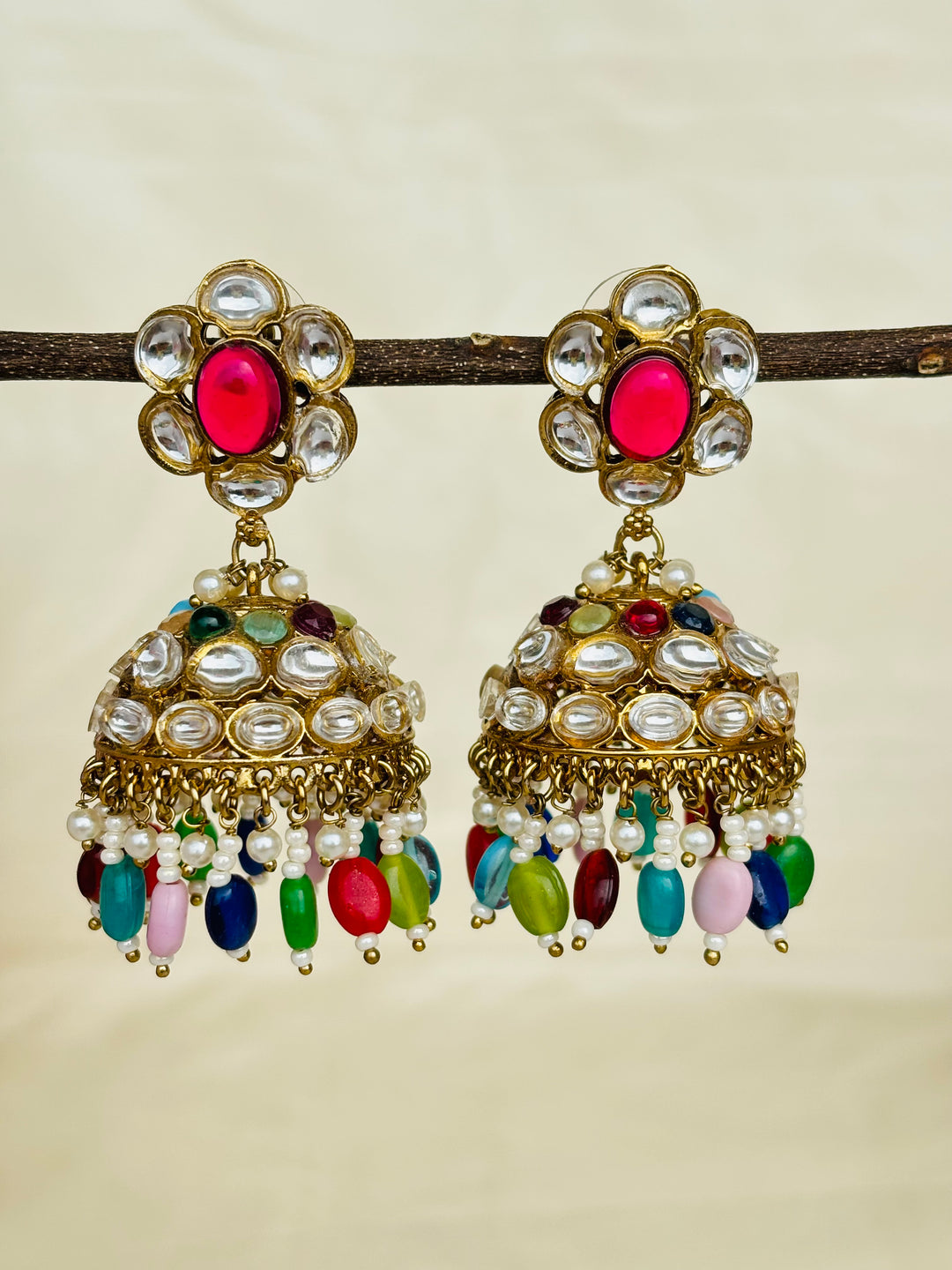 Kundan Jhumkas