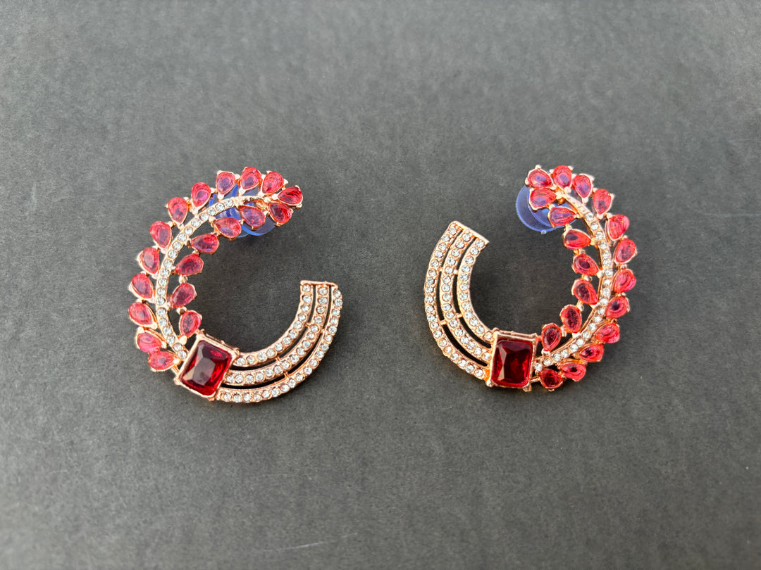 Pink american diamond studs