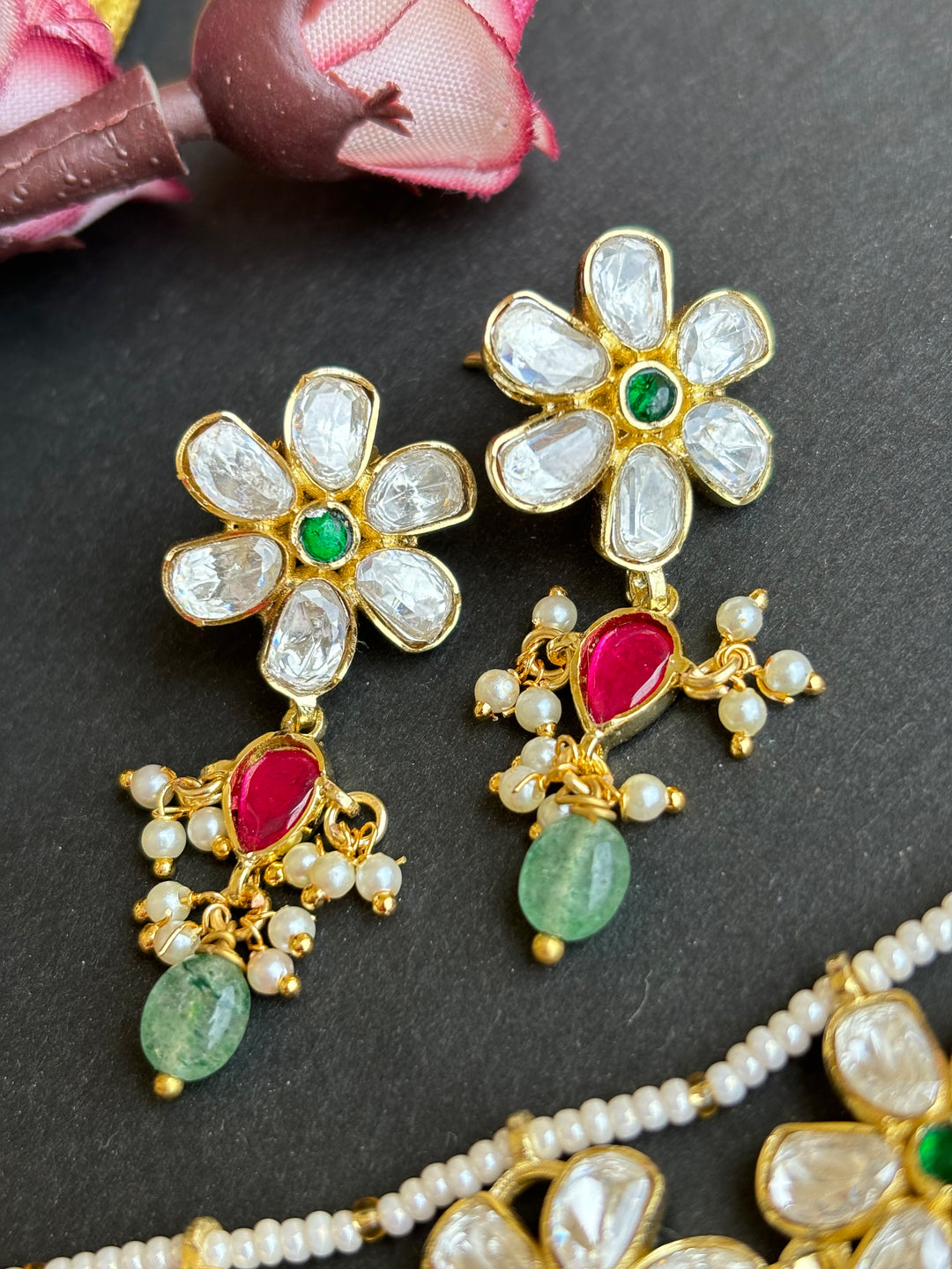 Jhaal Moissanite Polki Set