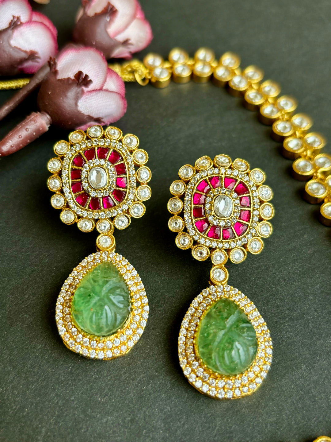 Mint Kundan Kemp Set