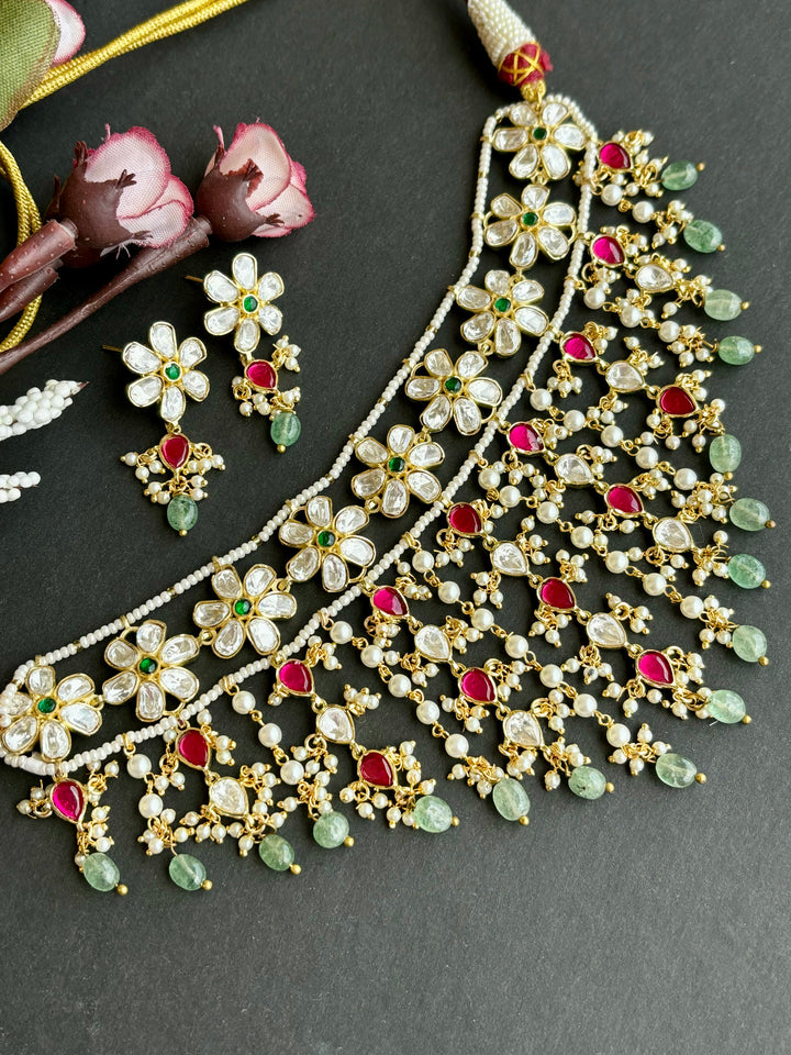Jhaal Moissanite Polki Set