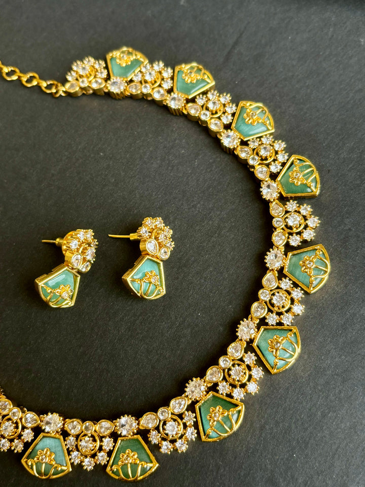 Meenakari Mint Polki Set