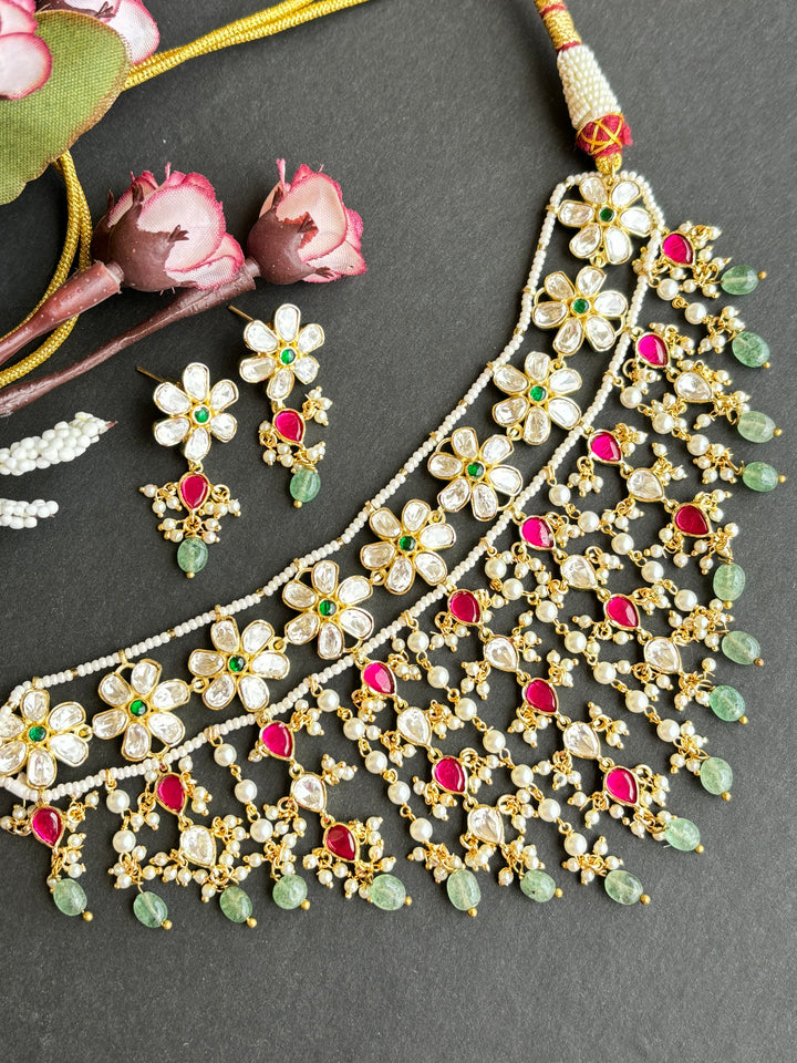 Jhaal Moissanite Polki Set