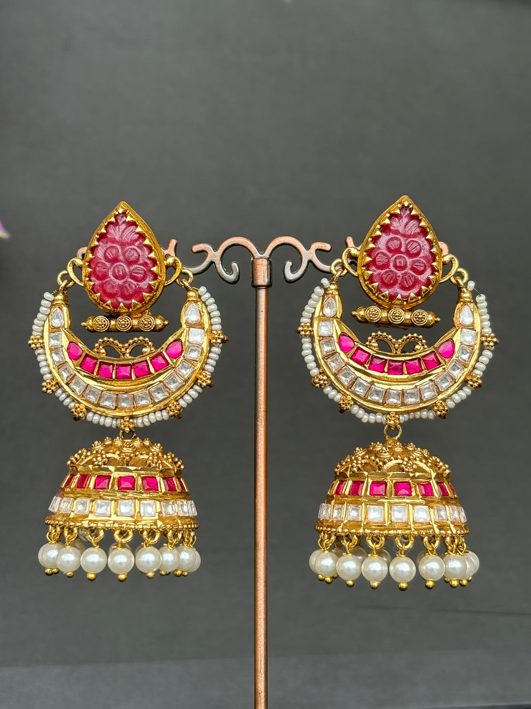 Kemp Pearl Jhumkas