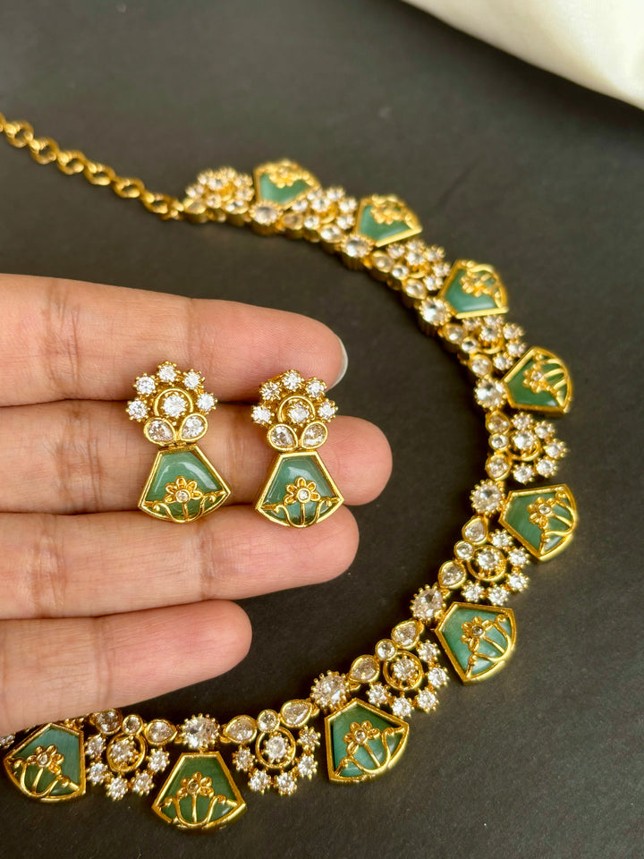 Meenakari Mint Polki Set