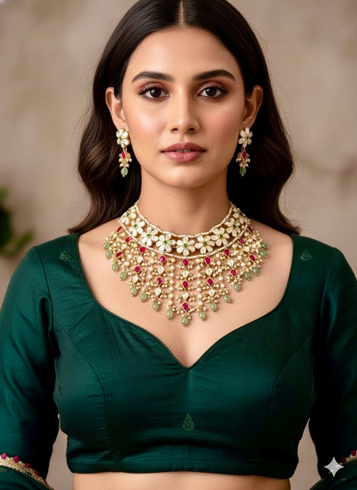 Jhaal Moissanite Polki Set
