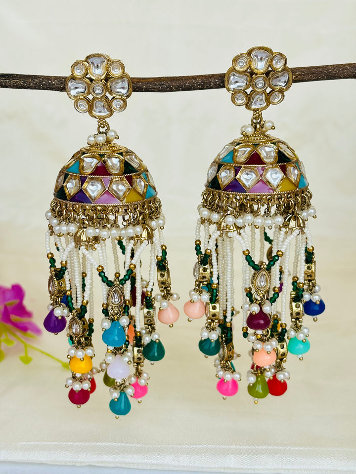 Multicoloured Jhaal Jhumkas