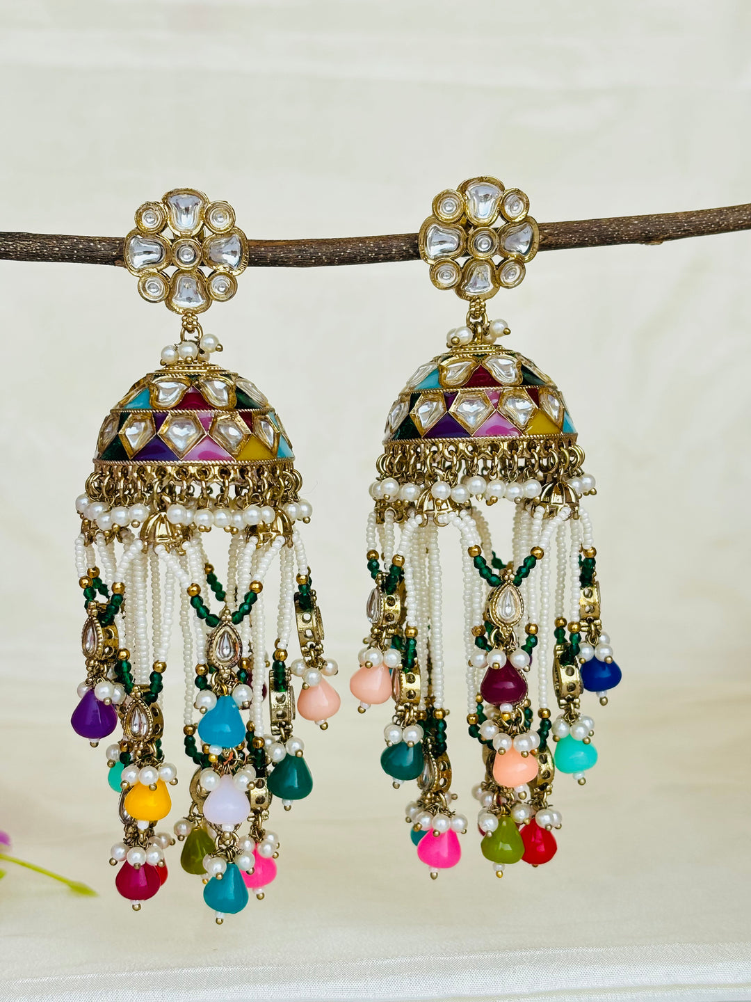 Multicoloured Jhaal Jhumkas