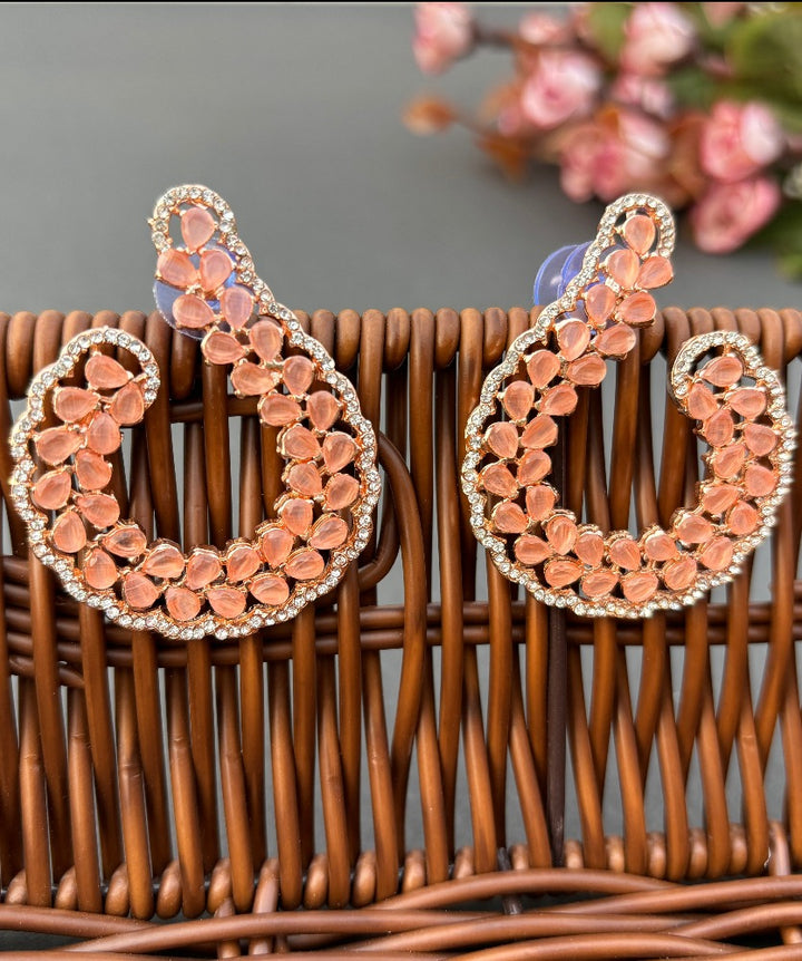 Orange American diamond studs