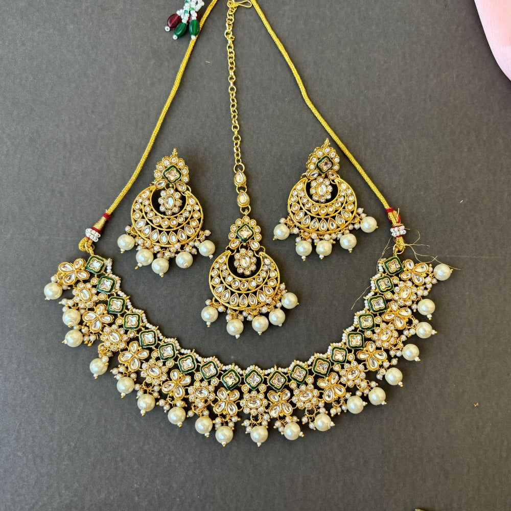 Pearl Kundan Necklace Set