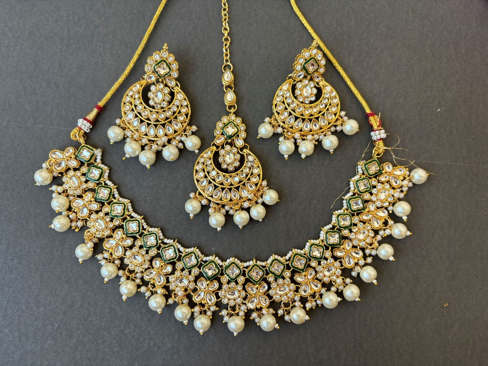 Pearl Kundan Necklace Set