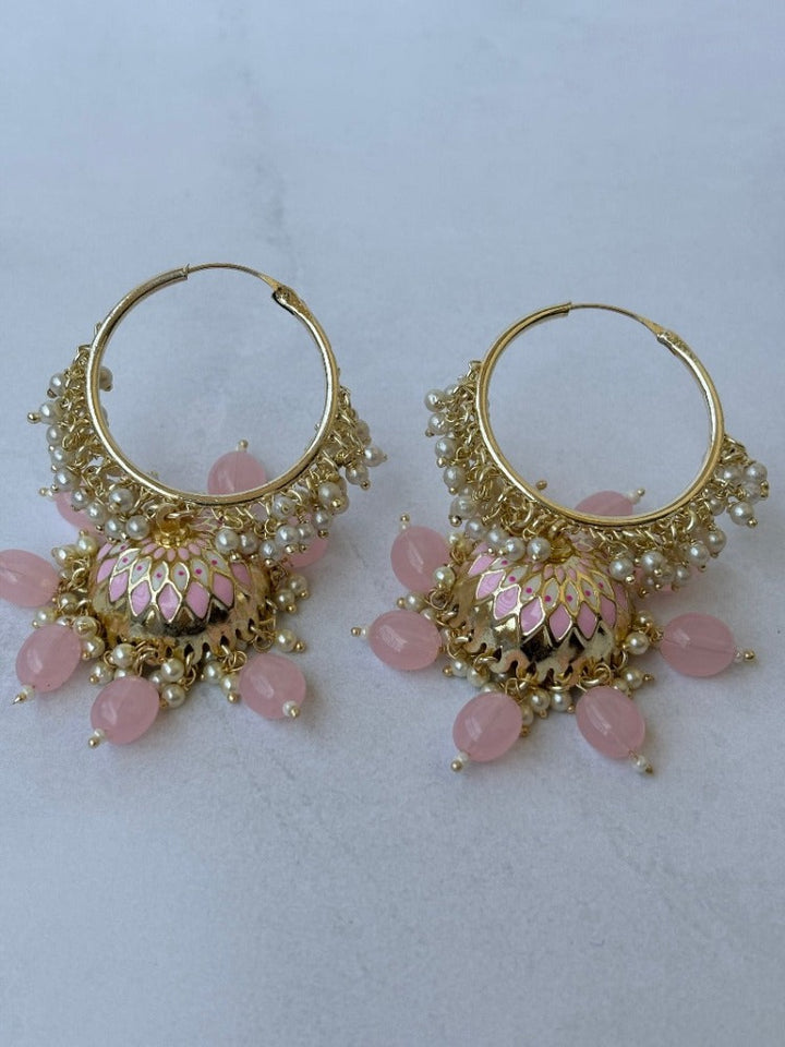 Baby Pink Ring Jhumkas