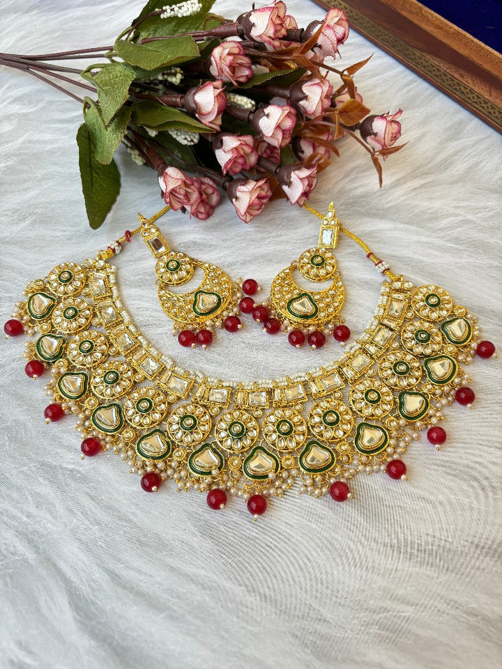 Ruby Jodha Kundan Necklace Set