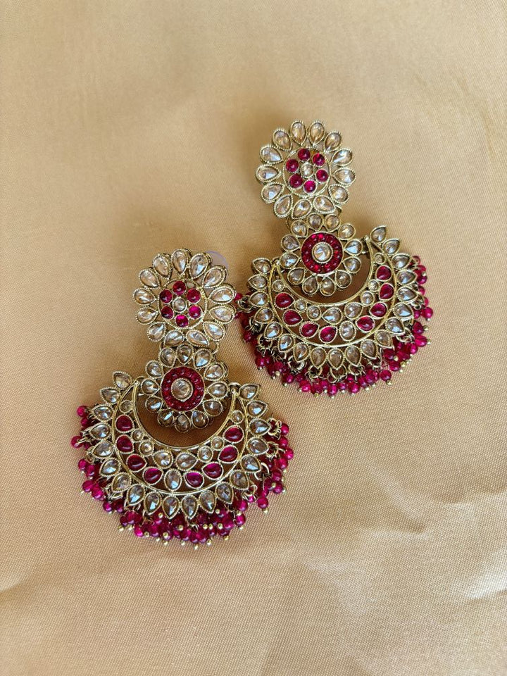 Rani Pink American Diamond Chandbalis