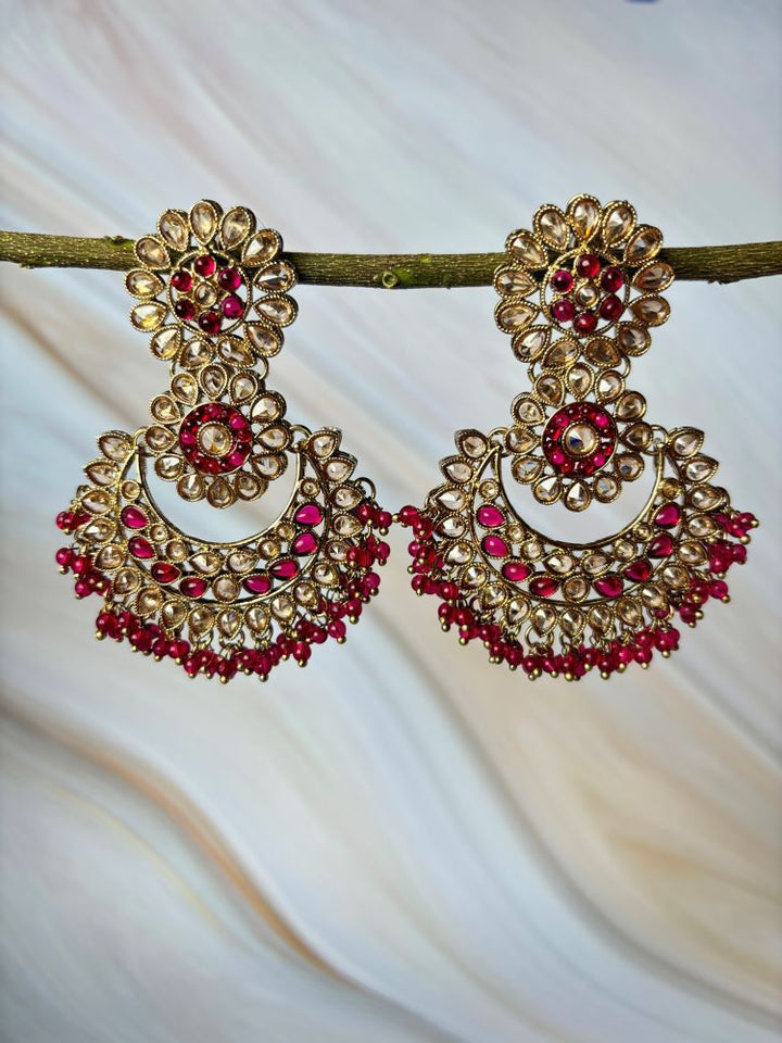 Rani Pink American Diamond Chandbalis