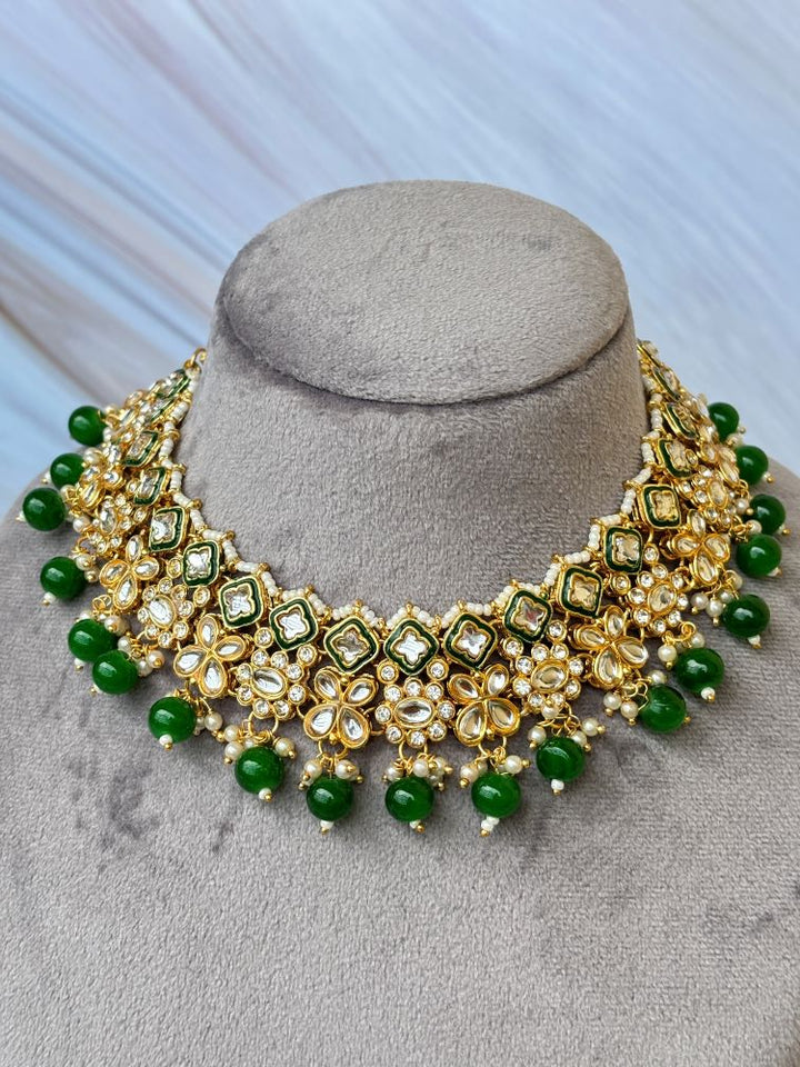 Emerald Kundan Necklace set