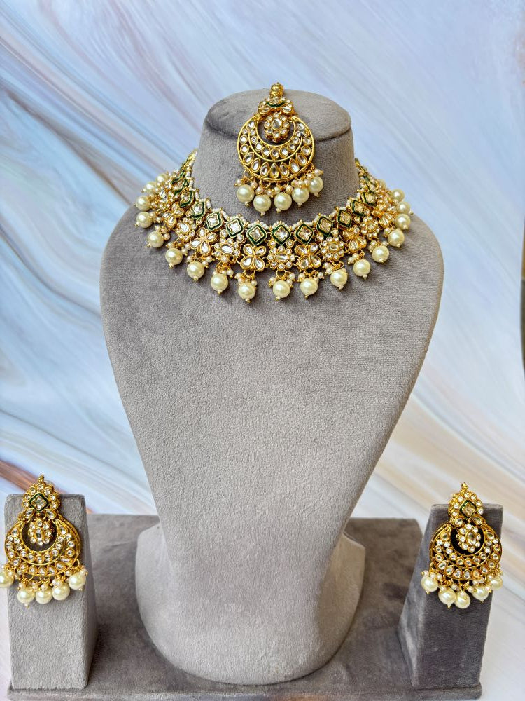 Pearl Kundan Necklace Set