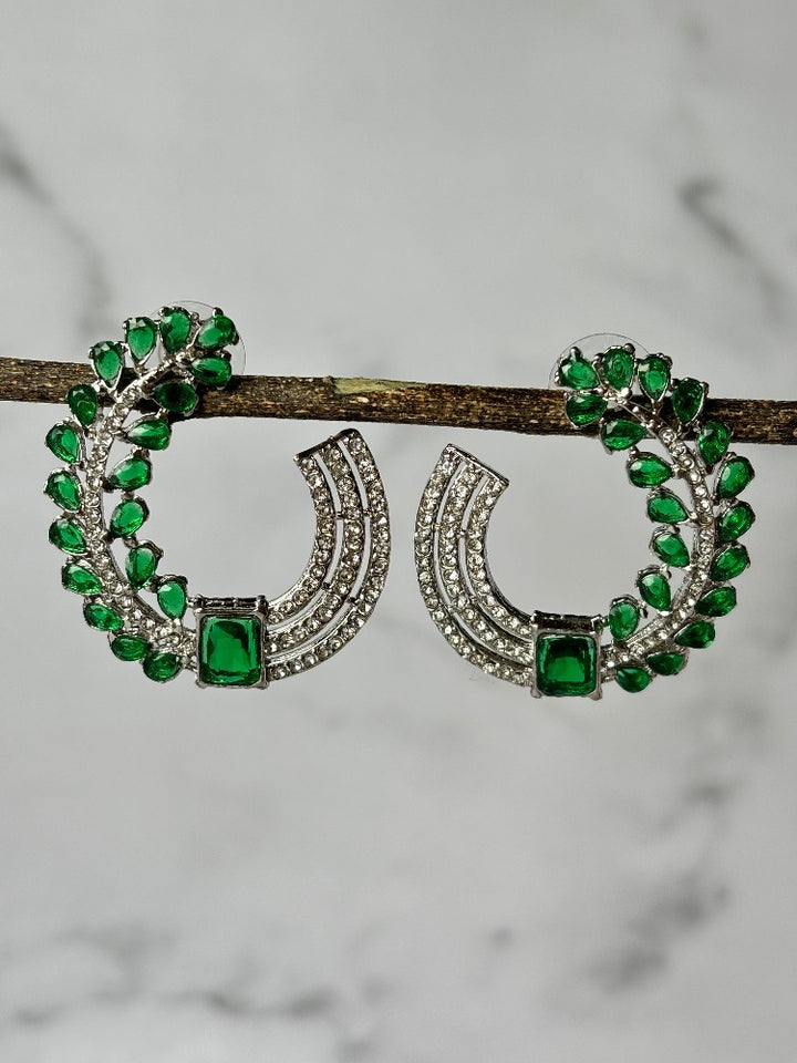 Mint Green American Diamond Earrings